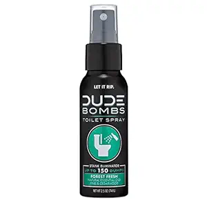 31pEwRBb7iL._SX300_SY300_QL70_FMwebp_ DUDE Bombs Toilet Spray Forest Fresh Review Natural Odor Eliminator Power