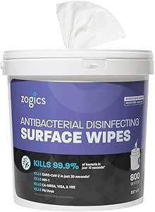 Zogics Disinfectant Wipes Review Powerful EPA Registered Surface Cleaner with Refillable Dispenser