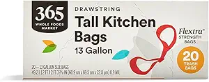 51tFQfWAvrL.__AC_SX300_SY300_QL70_FMwebp_ Flextra Strength Tall Kitchen Trash Bags 365 by Whole Foods Market Review and Performance