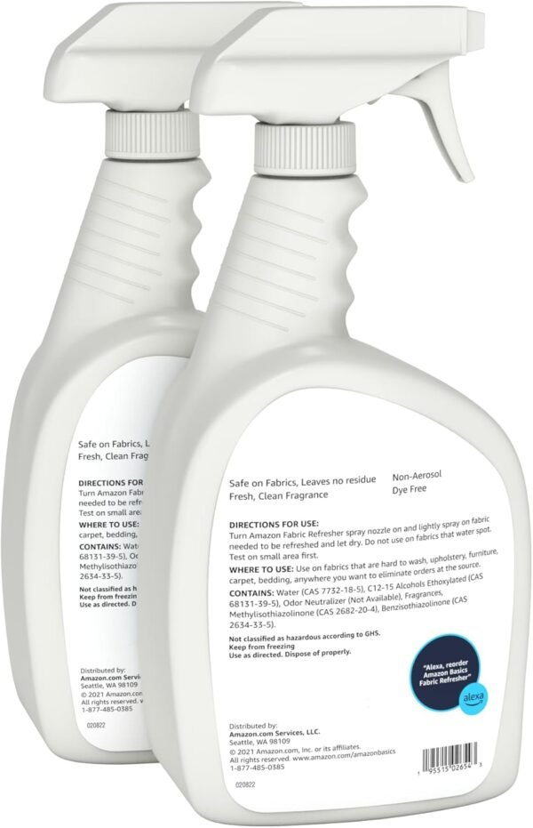 61FtUMGX4wL._AC_SL1500_ Amazon Basics Fabric Refresher Spray Review Fresh Scent Odor Eliminator Comparison