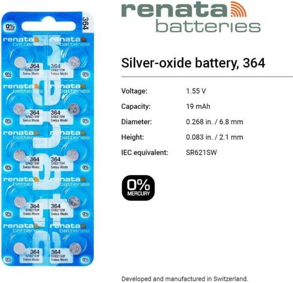 61GDQq500L._AC_SL1000_ Renata 364 SR621SW Watch Battery Review High Performance Coin Cell Power