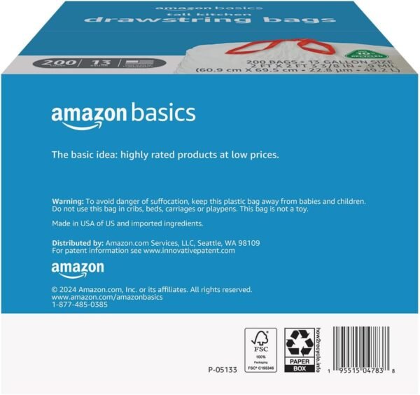 Amazon Basics 13 Gallon Tall Kitchen Trash Bags Review Sustainable and Reliable Choice