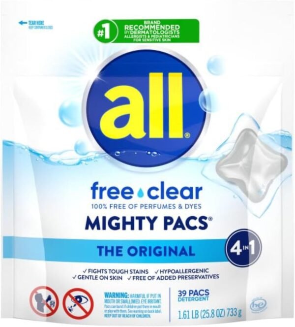 all Free Clear Laundry Detergent Pacs Review Hypoallergenic Clean for Sensitive Skin