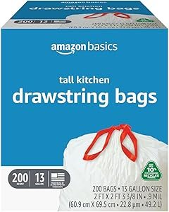61X1STLJ5L._AC_SY300_SX300_ Amazon Basics 13 Gallon Tall Kitchen Trash Bags Review Sustainable and Reliable Choice