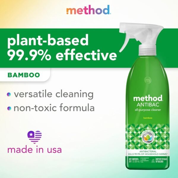 Method Antibacterial All-Purpose Cleaner Bamboo Review Kills 99.9 Percent Germs Effectively