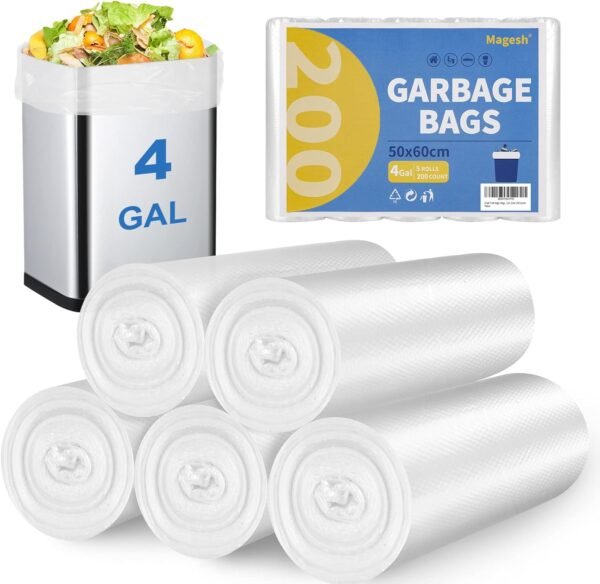 Magesh 4 Gallon Trash Bags Review Clear Durable Wastebasket Liners for Bathroom