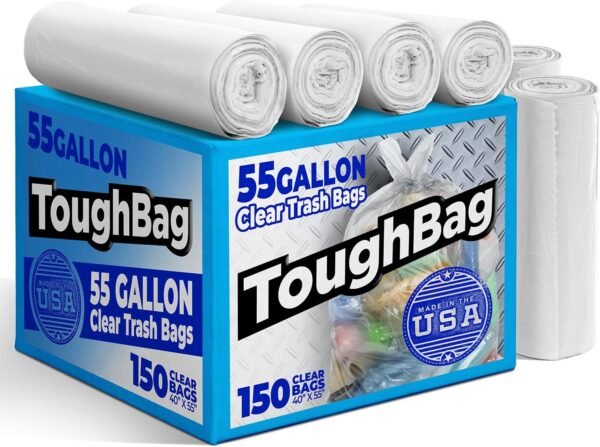 Heavy Duty Clear Trash Bags ToughBag 55 Gallon Review for Commercial Use