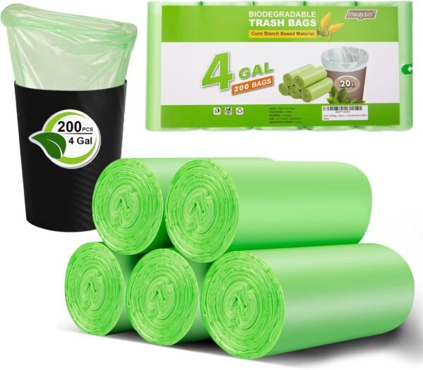 713bdGU8CzL._AC_SL1500_ Inwaysin Small Trash Bags 4 Gallon Review Strong Biodegradable Garbage Bags Comparison