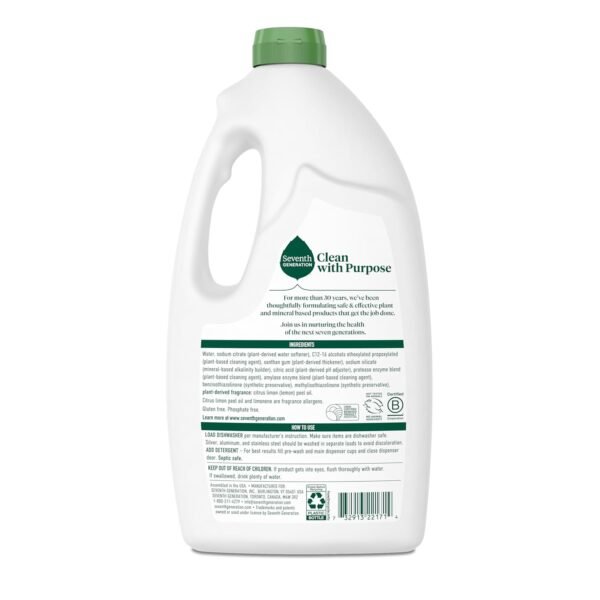 71447vwNSiL._SL1500_ Seventh Generation Dishwasher Detergent Gel Review Powerful Plant-Based Cleaning with Fresh Lemon Scent
