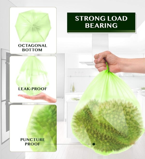 7185CCY34qL._AC_SL1500_ Compostable Trash Bags FORID Review Durable Green Kitchen Garbage Liners 13 Gallon