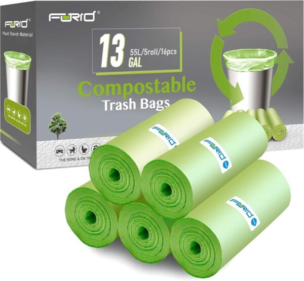 71KOFGgrJbL._AC_SL1500_ Compostable Trash Bags FORID Review Durable Green Kitchen Garbage Liners 13 Gallon