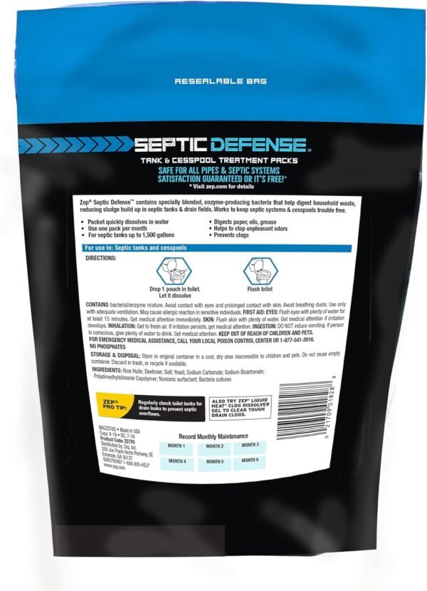 71Lpo5HA1WL._AC_SL1500_ Zep Septic Treatment Review Biodegradable Packs for Efficient Tank Maintenance