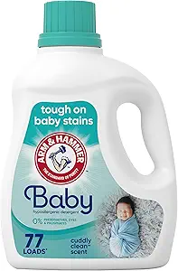 71LusS9MDNL.__AC_SX300_SY300_QL70_FMwebp_ ARM & HAMMER Baby Liquid Laundry Detergent Review Tough on Stains Gentle on Skin
