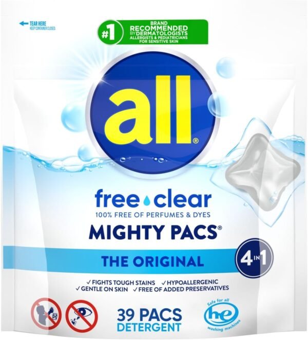 all Free Clear Laundry Detergent Pacs Review Hypoallergenic Clean for Sensitive Skin