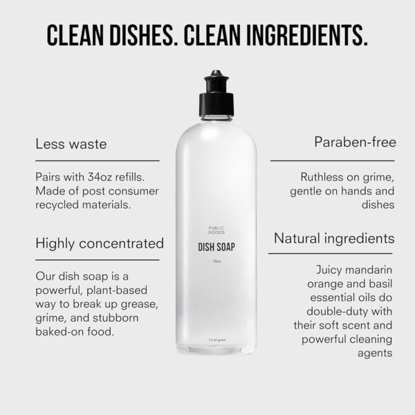 Public Goods Natural Dish Soap Review Highly Concentrated Plant-Based Kitchen Cleaner