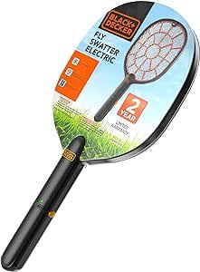 71VfJjbKVPL.__AC_SX300_SY300_QL70_ML2_ Bug Zapper Racket – Electric Fly Swatter for Gnats, Mosquitoes, & More – Harmless-to-Humans Outdoor Bug Zapper Battery Operated – Handheld Electric Fly Swatter –Indoor Racket