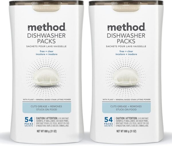 71ZBcBKukcL._AC_SL1500_ Method Dishwasher Detergent Packs Review Powerful Plant-Based Stain Lifting and Grease Removal