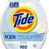 Tide PODS Free Gentle Laundry Detergent Review Best Hypoallergenic Pacs for Sensitive Skin