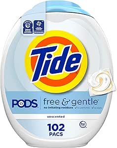 71ZmnSho9hL.__AC_SX300_SY300_QL70_ML2_ Tide PODS Free Gentle Laundry Detergent Review Best Hypoallergenic Pacs for Sensitive Skin