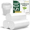 71gly3YygqL.__AC_SX300_SY300_QL70_FMwebp_ Magesh 4 Gallon Trash Bag Strong, Leakage-Free, Small Garbage Bags Unscented Thick for Bathroom, Office, Kitchen Small Trash Can, 15L, 105 Bags, Clear