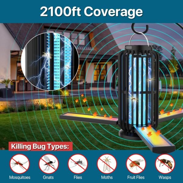 Solar Bug Zapper Review Houyond XT-01 Best Outdoor Mosquito Killer with Long Battery Life
