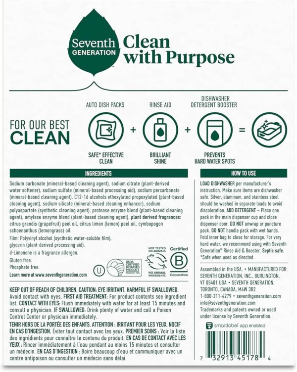 81-TG5jAj1L._AC_SL1500_ Seventh Generation Lemon Dishwasher Detergent Pods Review Powerful Plant-Based Cleaning