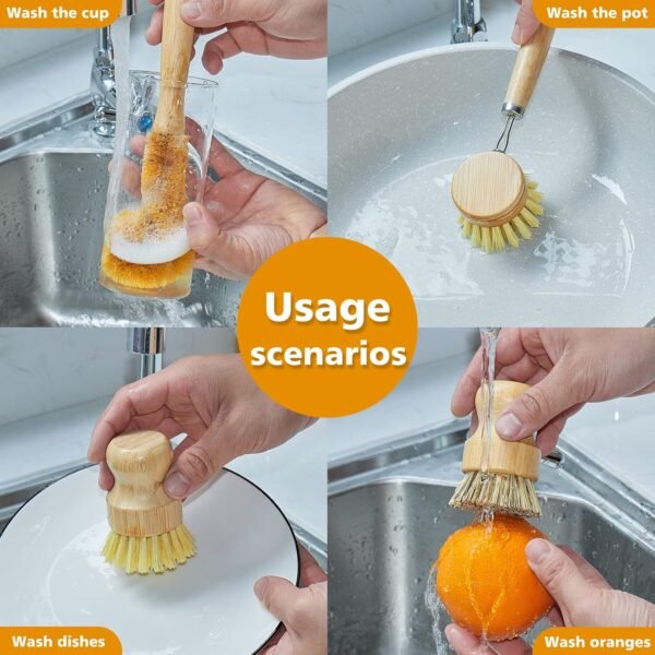 810uvMhn0GL._AC_SL1500_ SAMEBUTECO Bamboo Dish Brushes Review Eco Friendly Kitchen Scrubbers Set