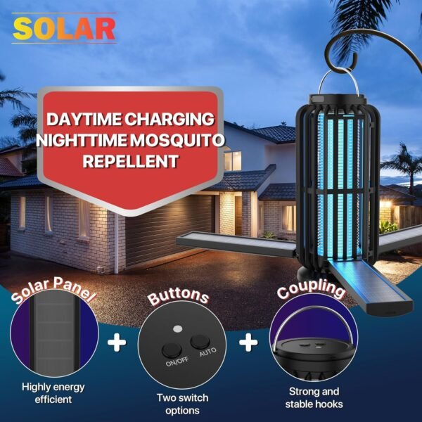 Solar Bug Zapper Review Houyond XT-01 Best Outdoor Mosquito Killer with Long Battery Life