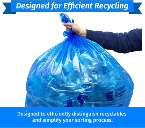 33 Gallon Recycling Trash Bags Reli Review Tough Blue Bags for Home and Commercial Use
