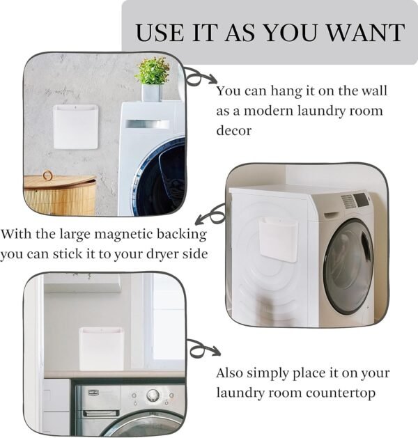 81KJih359EL._AC_SL1500_ Monjita Magnetic Lint Bin Review Best Laundry Room Organizer and Trash Can