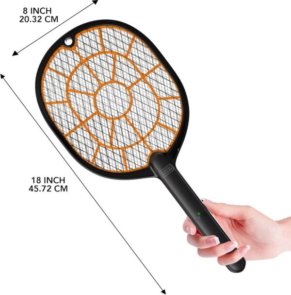 Bug Zapper Racket – Electric Fly Swatter for Gnats, Mosquitoes, & More – Harmless-to-Humans Outdoor Bug Zapper Battery Operated – Handheld Electric Fly Swatter –Indoor Racket