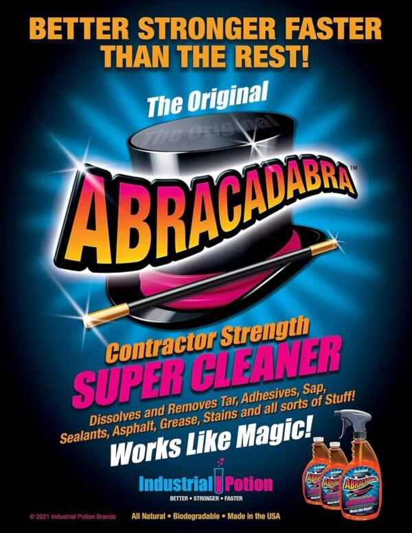 81UAUL1a1qL._AC_SL1500_ Abracadabra Contractor Strength Super Cleaner Review Reveals Powerful Tar and Adhesive Removal
