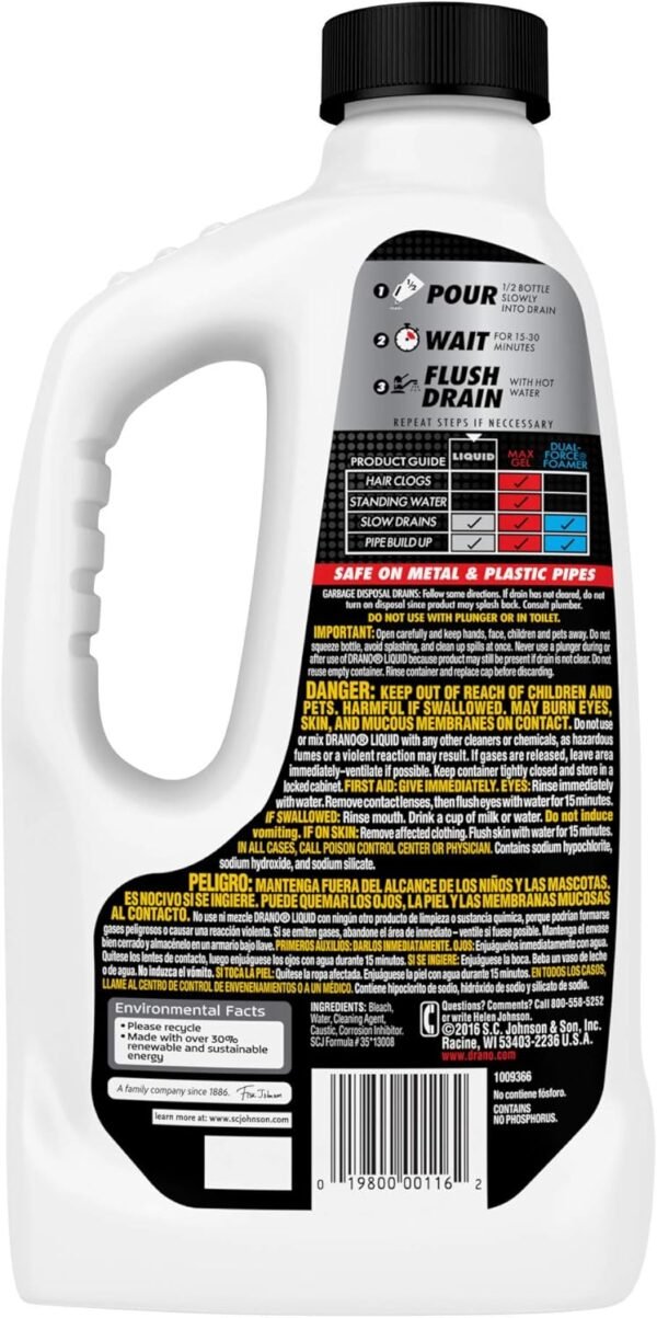 81t39IHhchL._AC_SL1500_ Drano Liquid Drain Cleaner Review Effective Clog Remover for Shower and Sink Drains